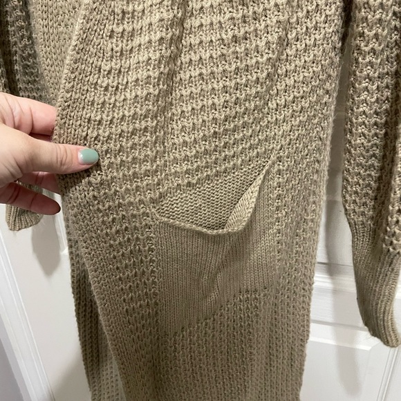 Cozy long sleeve floor length cardigan - Picture 2 of 5